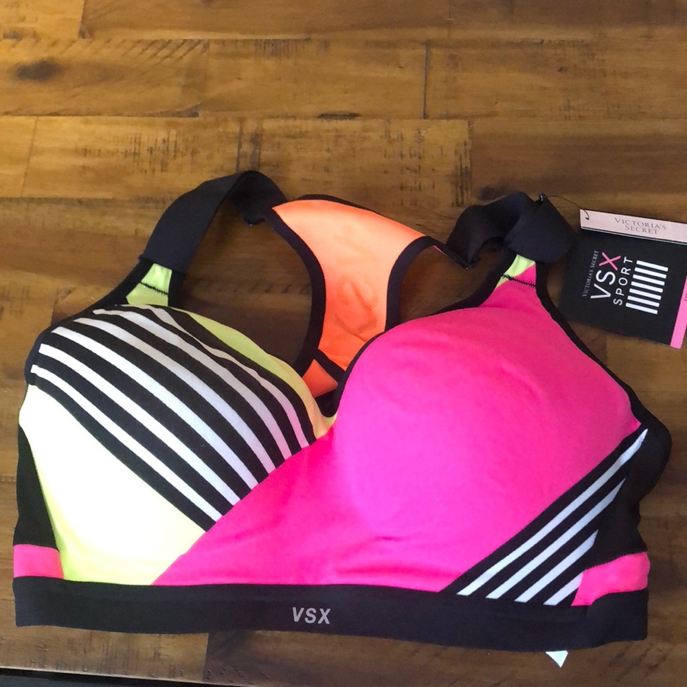 NEVER WORN VS Neon Color-block Sports Bra